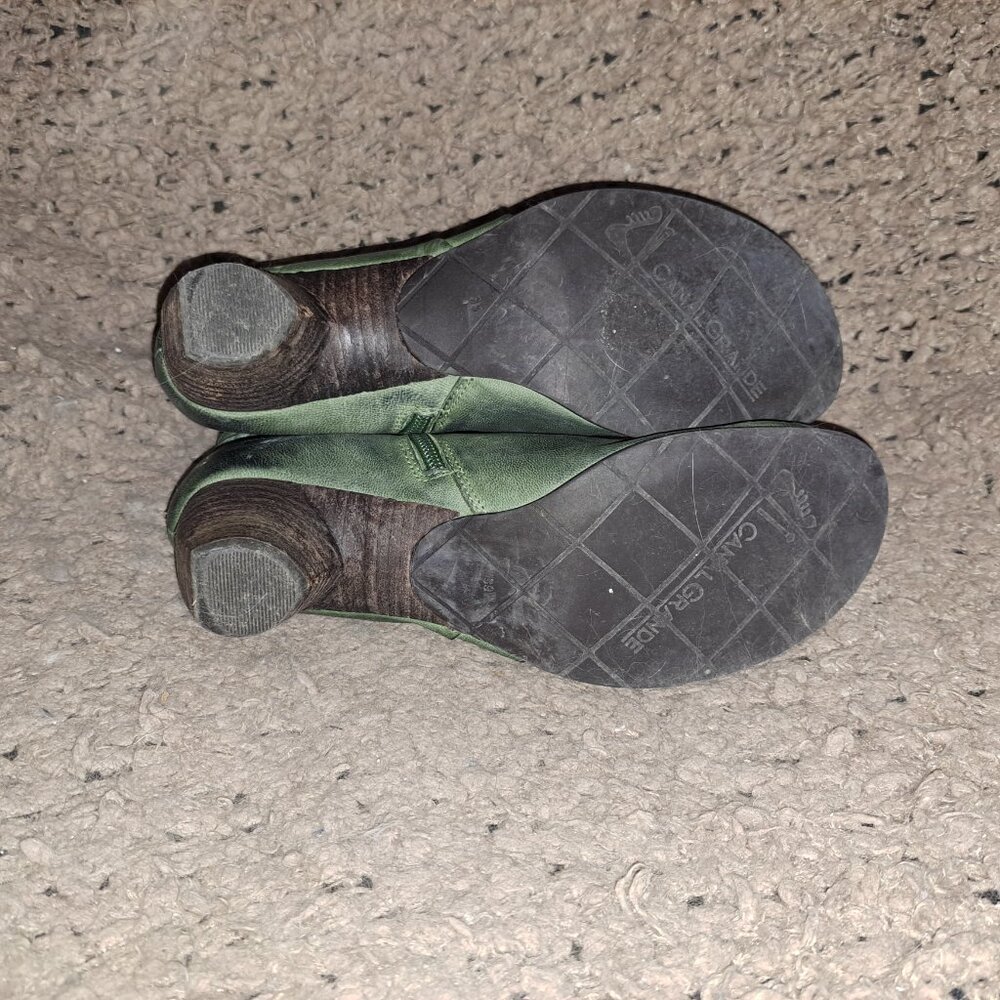 CANAL GRANDE-France-Beate Noce Ankleboot-Forest Green Leather-Side Zip-Sz 39-NM - Picture 8 of 8